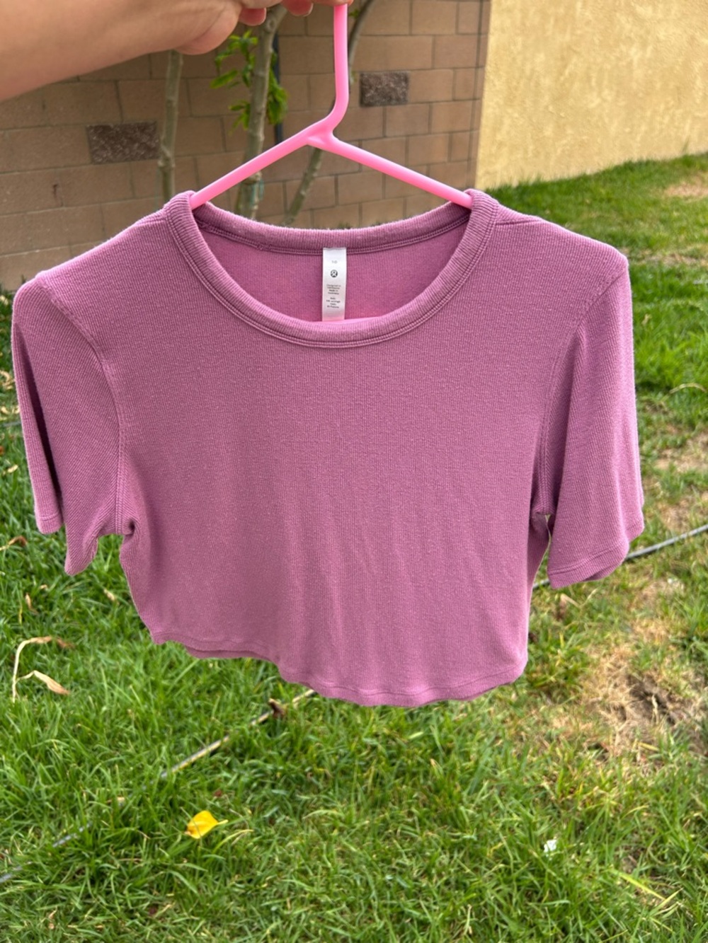 lululemon athletica Mauve Pink Waffle Crop Top
